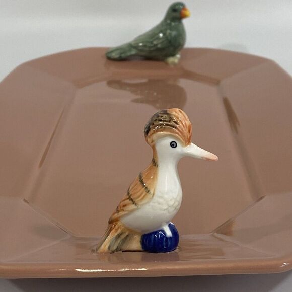 New Anthropologie Loro Bird Ceramic Serving Platter Peach 18” - Picture 6 of 9